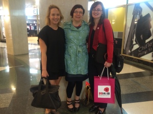 In Sydney, well supported by Anna (left) and Sonia (right)